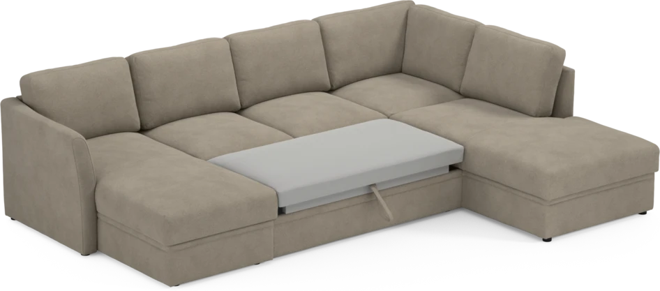 Öland - Bäddsoffa med schäslong vänster och divan höger - Beige