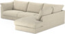 Cherrie Klädsel -  3-sits soffa med divan höger - Beige
