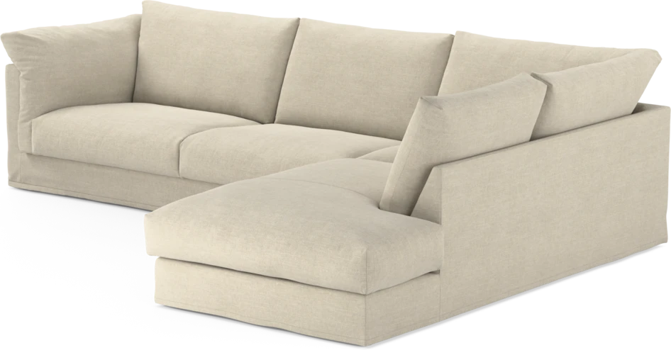 Cherrie - 3-sits soffa med divan höger, med kappa - Beige