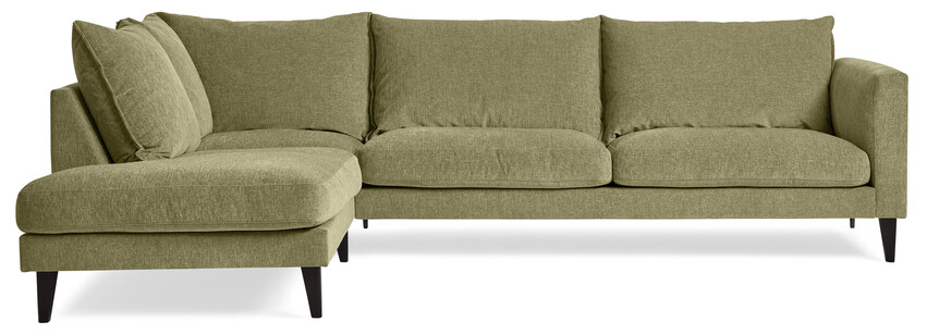 Leone - 3-sits soffa med divan vänster - Grön