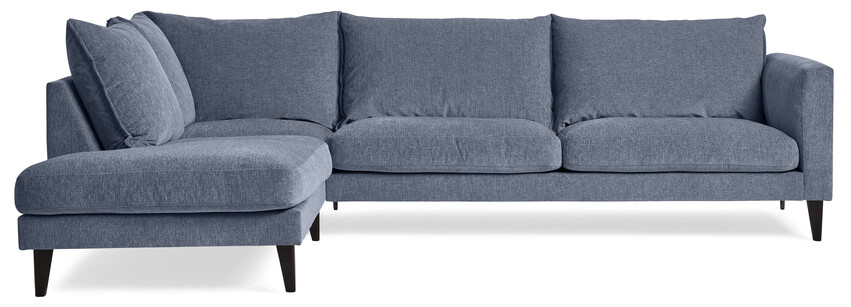 Leone - 3-sits soffa med divan vänster - Blå