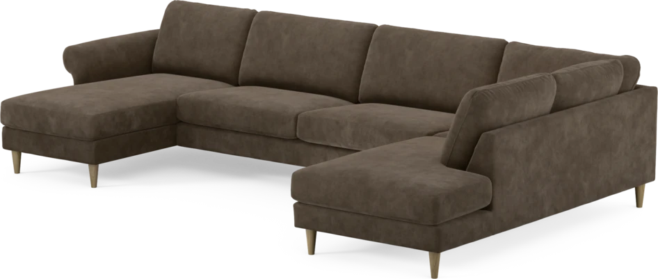 Bridge - 3-sits soffa med schäslong vänster och divan höger - Brun