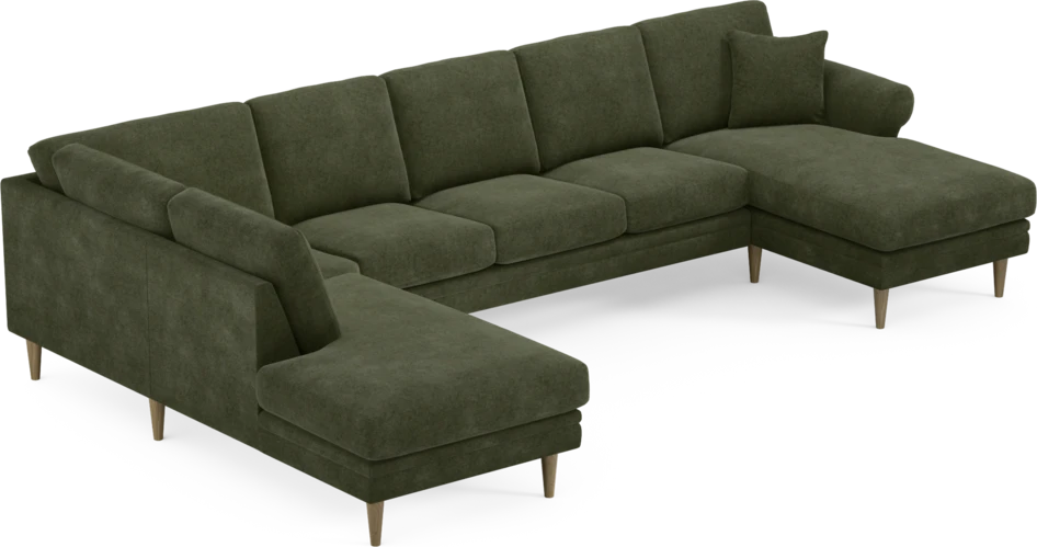 Eden - 3-sits soffa med divan vänster och schäslong höger - Grön