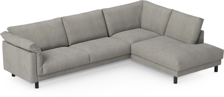 Cherrie - 3-sits soffa med divan höger, fast klädsel - Grå