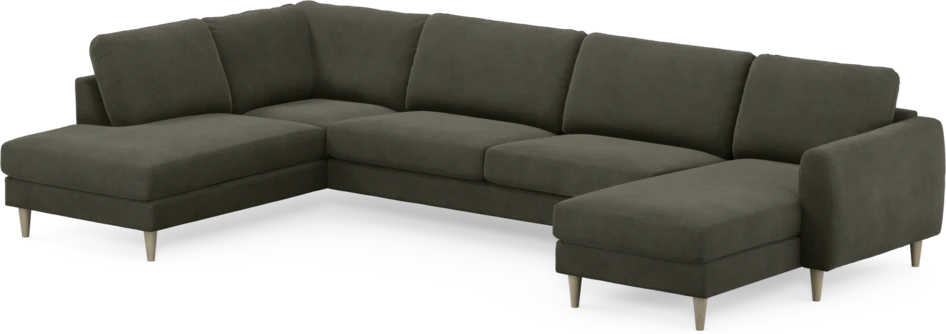 Bridge - 3-sits soffa med divan vänster och schäslong höger - Grå