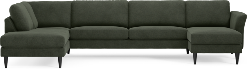 Bridge - 3-sits soffa med divan vänster och schäslong höger - Grön