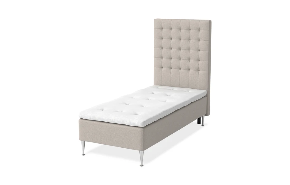 Sense Delux - Ramsäng, enkelsäng med bäddmadrass Sleep Delux vit - Beige
