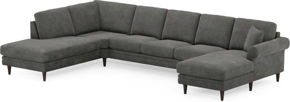 Eden - 3-sits soffa med divan vänster och schäslong höger - Grå