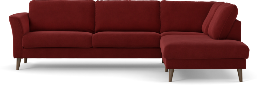 Bridge - 3-sits soffa med divan höger - Röd
