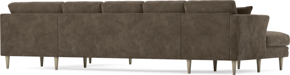 Eden - 3-sits soffa med schäslong vänster och divan höger - Brun