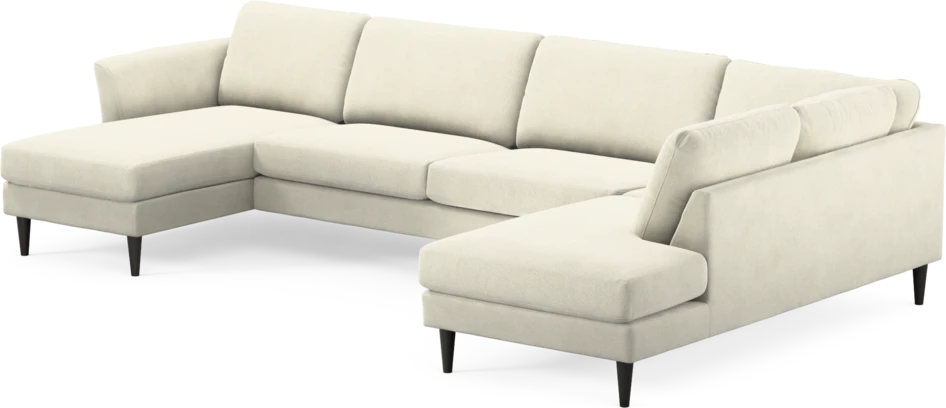 Bridge - 3-sits soffa med schäslong vänster och divan höger - Vit