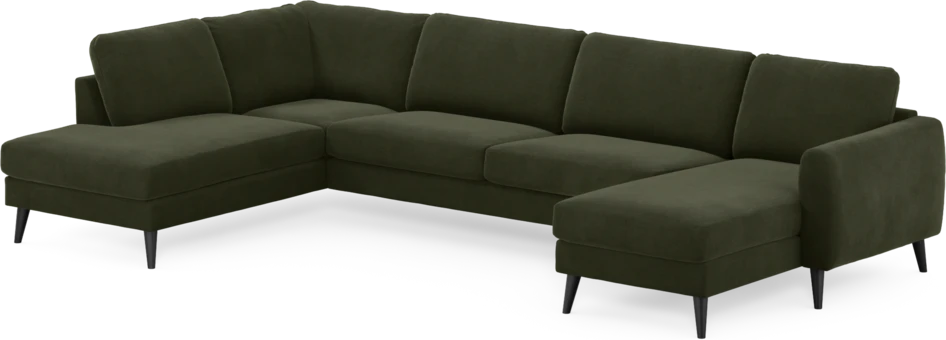 Bridge - 3-sits soffa med divan vänster och schäslong höger - Grön