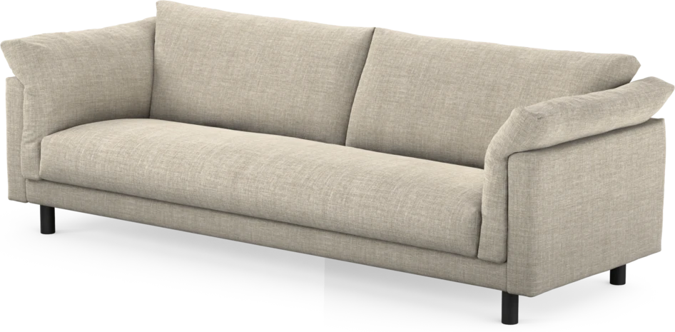Cherrie - 4-sits soffa, hel dyna, fast klädsel - Beige