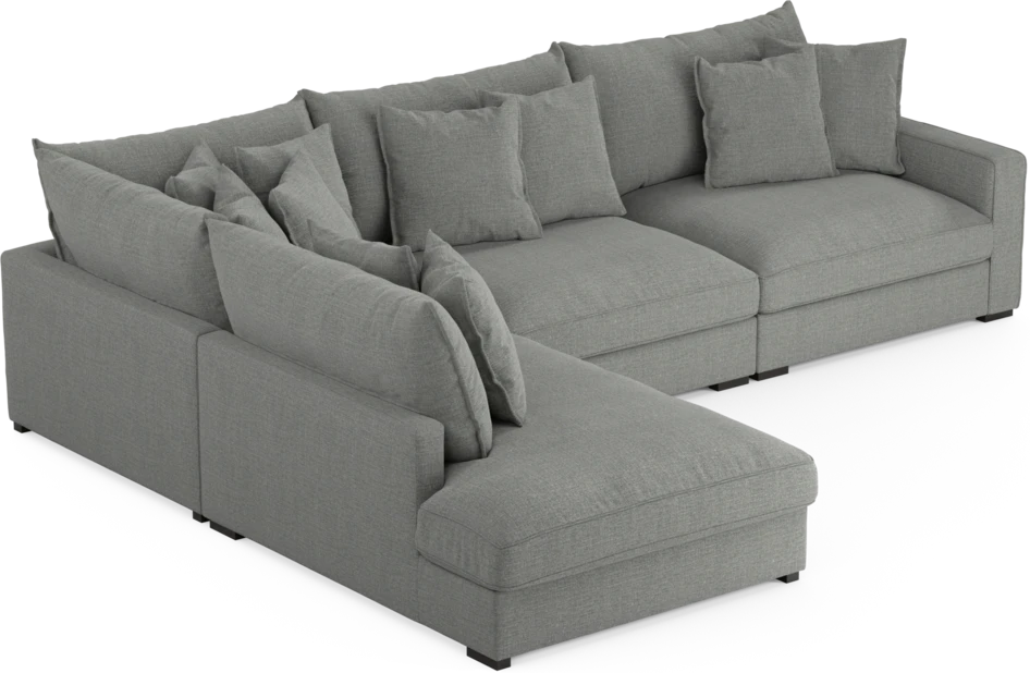 Rossi - 3-sits soffa med divan vänster - Grå