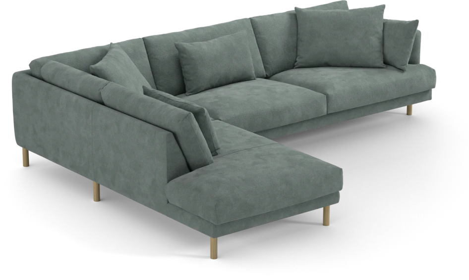 Harper - 3-sits soffa med divan vänster - Blå