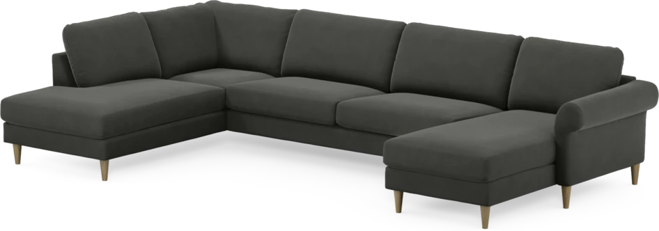 Bridge - 3-sits soffa med divan vänster och schäslong höger - Grå