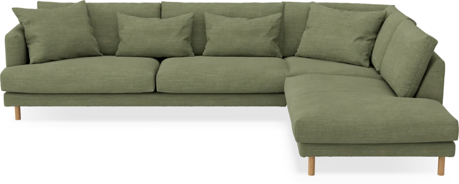 Harper - 3-sits soffa med divan höger - Grön