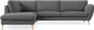 Madison Lux - 3-sits soffa med divan vänster - Grå