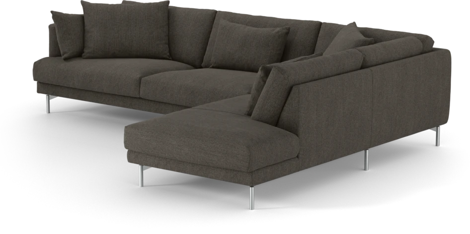 Harper - 3-sits soffa med divan höger - Brun