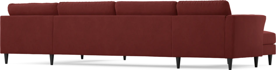 Bridge - 3-sits soffa med schäslong vänster och divan höger - Röd