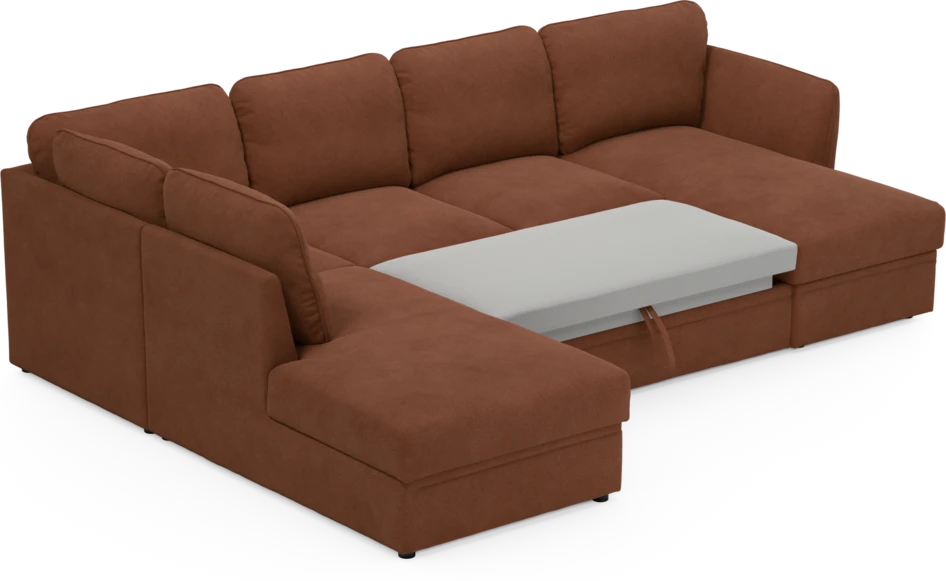 Öland - Bäddsoffa med divan vänster och schäslong höger - Orange