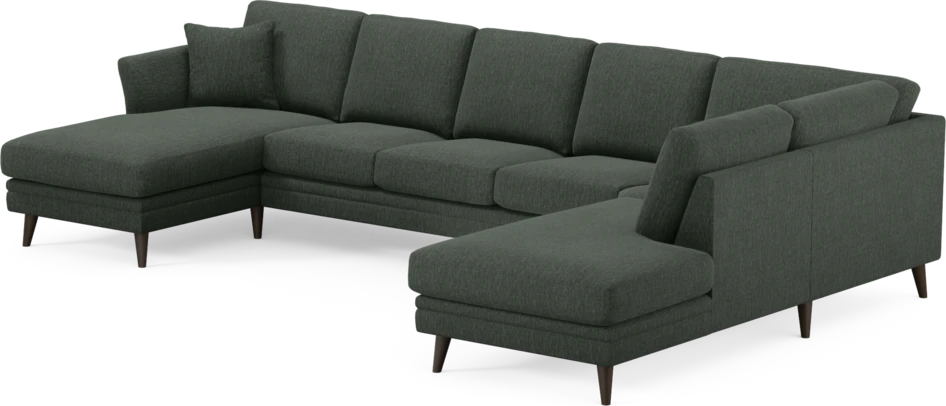 Eden - 3-sits soffa med schäslong vänster och divan höger - Grön