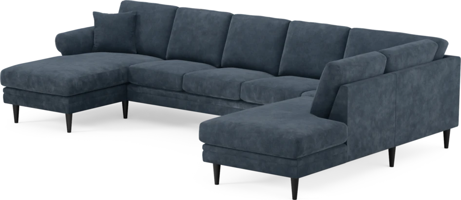 Eden - 3-sits soffa med schäslong vänster och divan höger - Blå