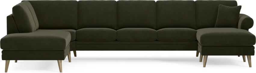 Eden - 3-sits soffa med divan vänster och schäslong höger - Grön