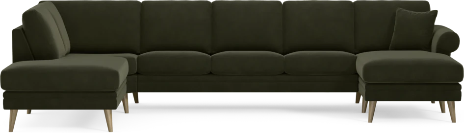 Eden - 3-sits soffa med divan vänster och schäslong höger - Grön