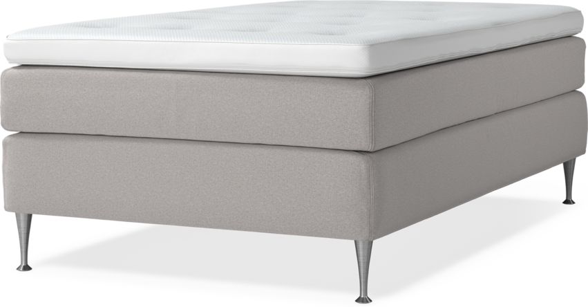 Delux Sense - Kontinentalsäng, enkelsäng 120 cm med bäddmadrass - Grå