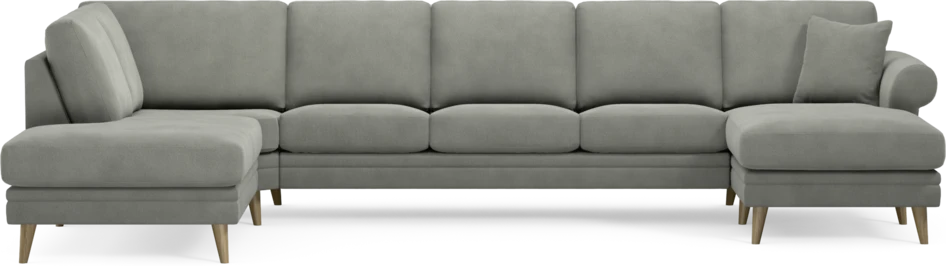 Eden - 3-sits soffa med divan vänster och schäslong höger - Grå