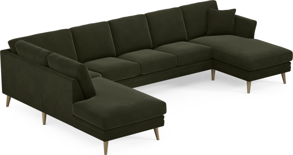 Eden - 3-sits soffa med divan vänster och schäslong höger - Grön