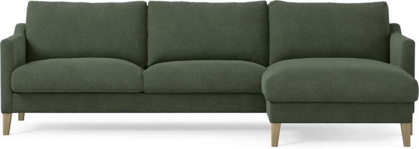 Winston - 3-sits soffa med schäslong, vändbar - Grön