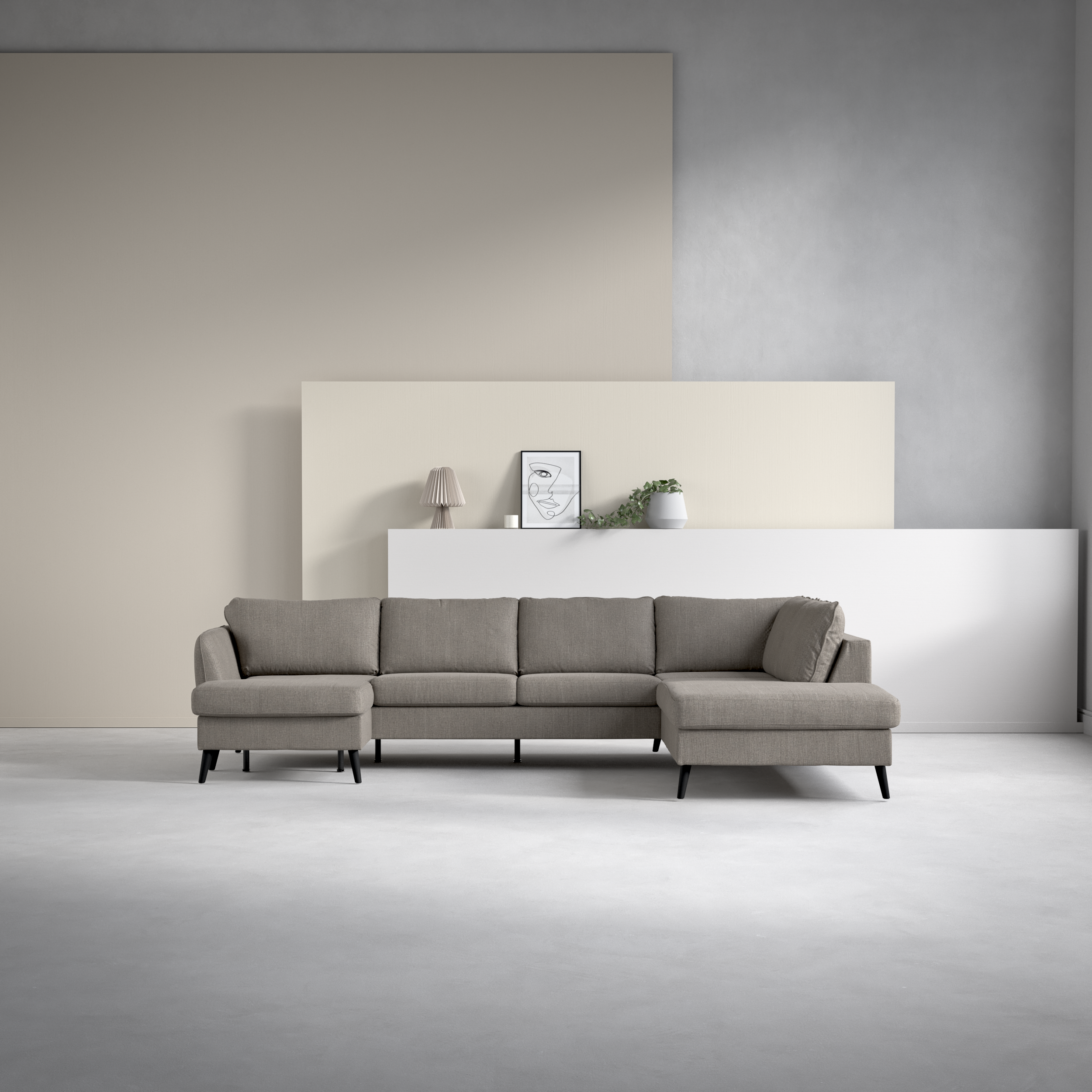 County, 3-sits soffa med schäslong vänster och divan höger