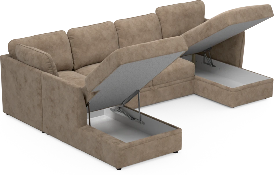Öland - Bäddsoffa med divan vänster och schäslong höger - Beige
