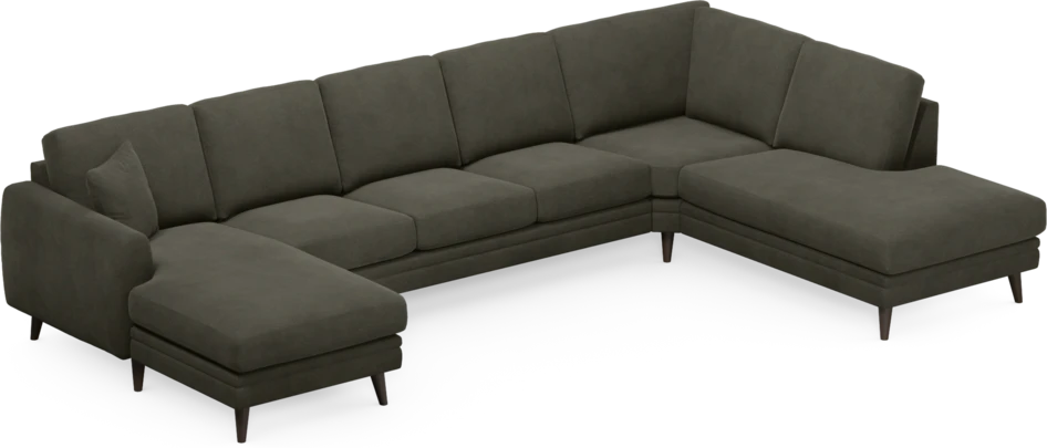 Eden - 3-sits soffa med schäslong vänster och divan höger - Grå