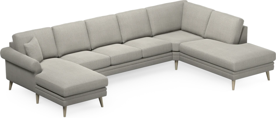 Eden - 3-sits soffa med schäslong vänster och divan höger - Grå