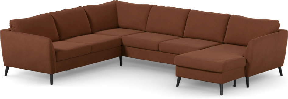 County - Hörnsoffa, 2+3-sits med schäslong höger - Orange