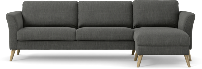 Bridge - 3-sits soffa med schäslong höger - Grå