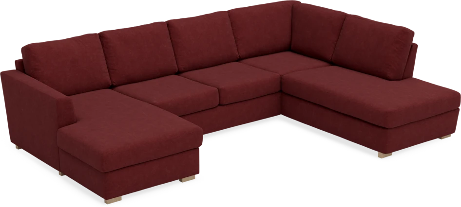 Friday - 3-sits soffa med schäslong vänster och divan höger - Rosa