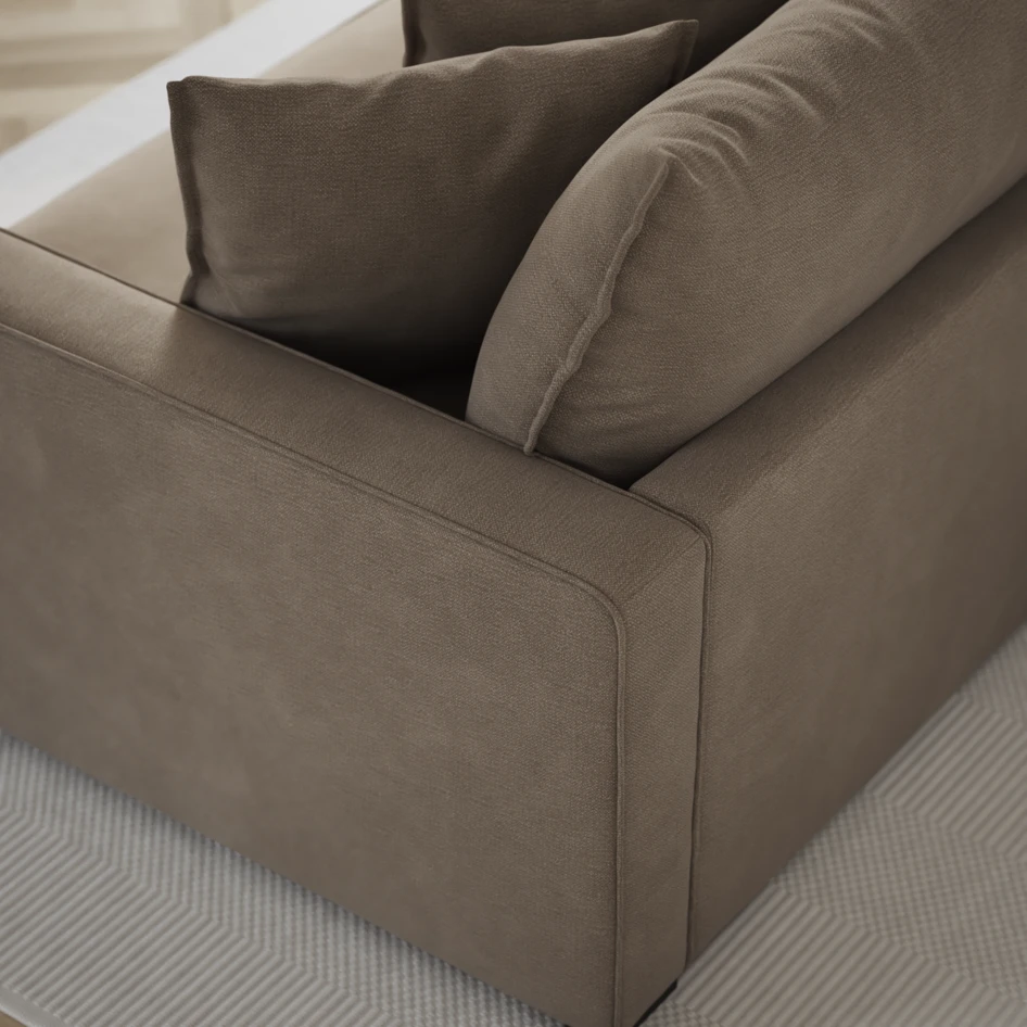 Rossi - 1,5-sits med armstöd höger - Beige