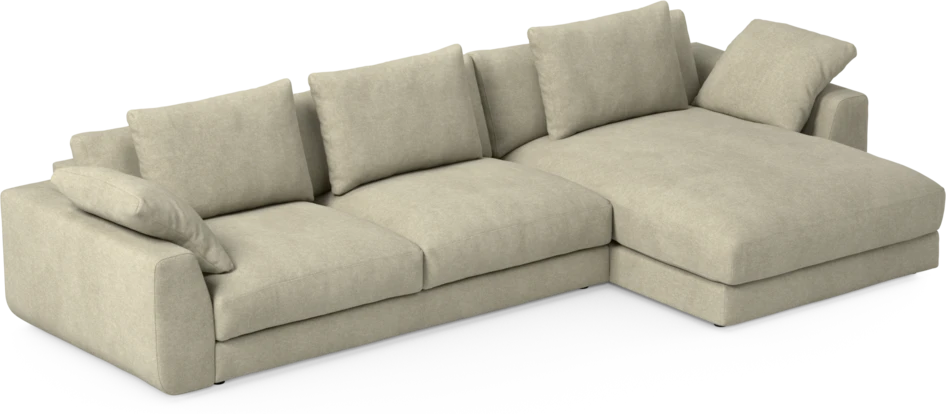 Amie - 3-sits med schäslong höger - Beige