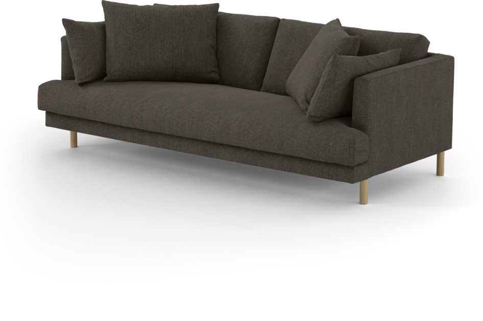 Harper - 3-sits soffa, hel dyna - Brun