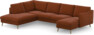 Madison Lux - 2-sits soffa med divan vänster och schäslong höger - Röd