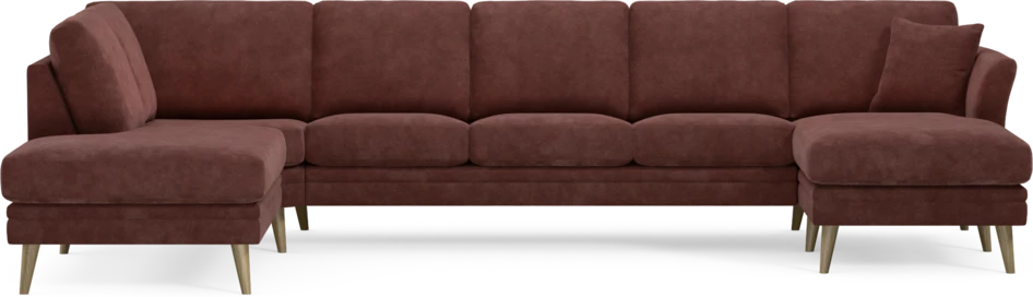 Eden - 3-sits soffa med divan vänster och schäslong höger - Röd