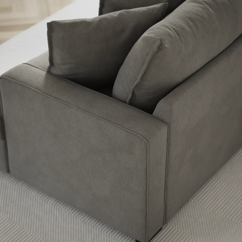 Mila - 3-sits soffa med divan höger - Grå