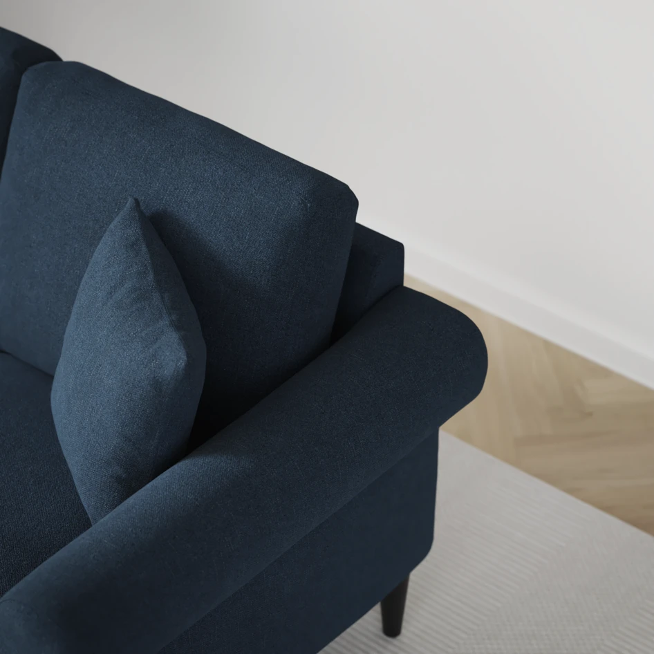 Eden - 3-sits soffa svängd - Blå
