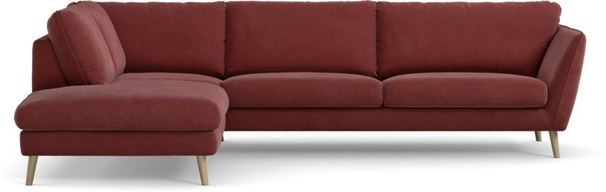 Madison - 3-sits soffa med divan vänster - Rosa