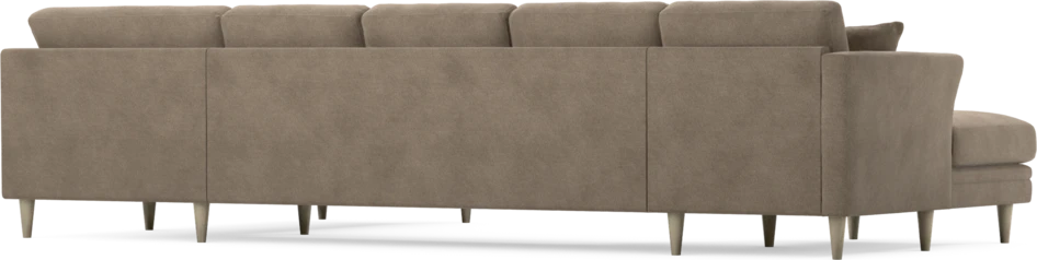 Eden - 3-sits soffa med schäslong vänster och divan höger - Brun