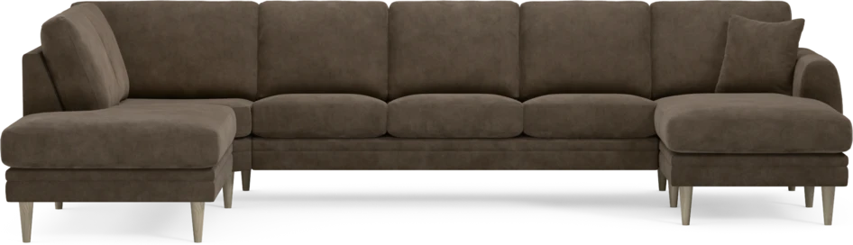 Eden - 3-sits soffa med divan vänster och schäslong höger - Brun